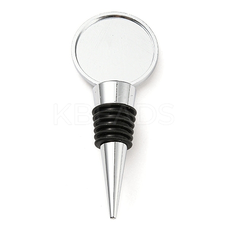 Alloy Wine Bottle Stopper Cabochon Settings LS-AJEW-Z016-02B-P-1