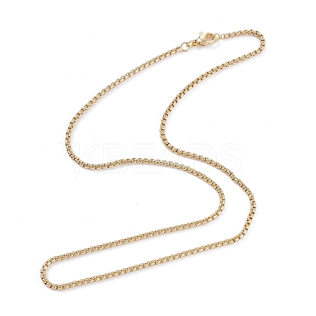 Brass Box Chain Necklaces LS-NJEW-I247-04G-1