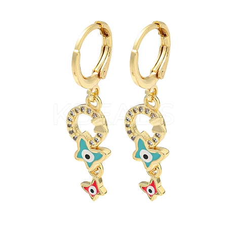 Real 18K Gold Plated Brass Dangle Leverback Earrings EJEW-A033-22G-01-1