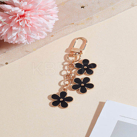 1Pc Flower Zinc Alloy Enamel Pendant Decorations HJEW-LP0001-69A-1