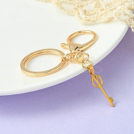 304 Stainless Steel Initial Letter Key Charm Keychains KEYC-YW00004-25-1