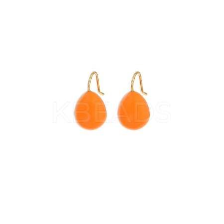 304 Stainless Steel Enamel Teardrop Dangle Earrings for Women EJEW-U023-01G-02-1