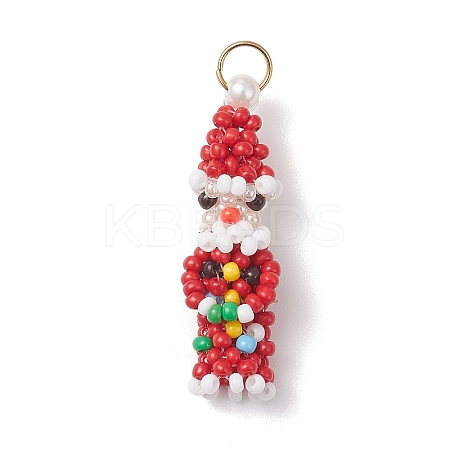 Easter Glass Seed Beaded Dwarf Pendants PALLOY-MZ01037-04-1