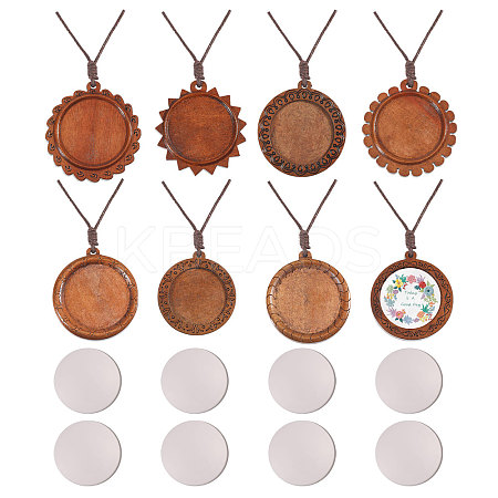 DIY Wood Pendant Decorations Making Kits HJEW-CA00077-1