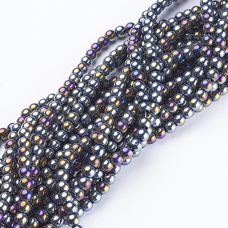 Glass Beads Strands X-GR4mm27Y-AB-1