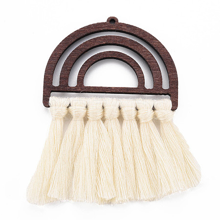 Polycotton(Polyester Cotton) Tassel Big Pendants LS-X-FIND-T052-14D-1