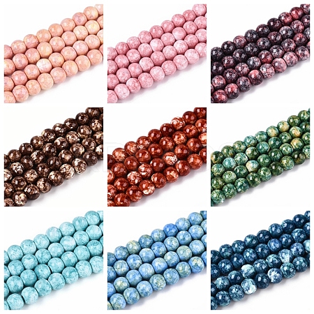 Baking Paint Glass Beads Strands DGLA-N016-6mm-M-1