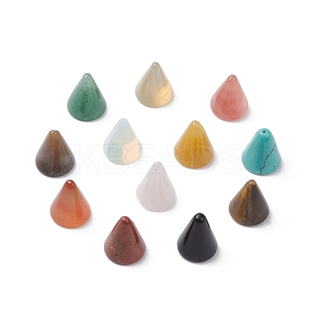Natural & Synthetic Mixed Gemstone Circular Cone Ornament G-K359-01A-1