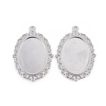 Tibetan Style Oval Alloy Pendant Cabochon Settings LS-X-TIBEP-Q054-44P-RS-1