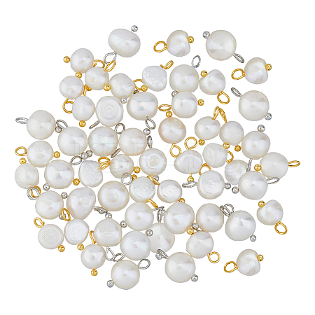 48Pcs 2 Colors Natural Cultured Freshwater Pearl Charms FIND-FI0001-17A-1