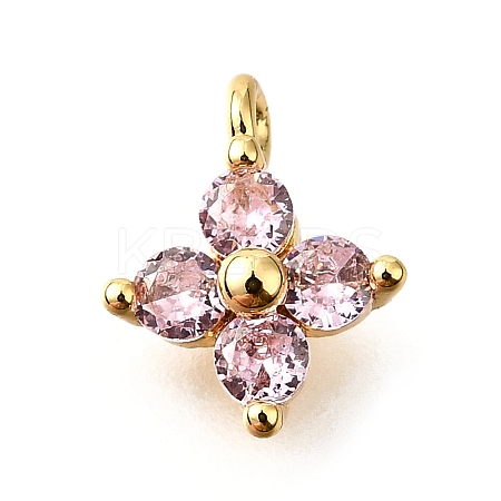 Brass Micro Pave Cubic Zirconia Pendants KK-D356-07H-G-1