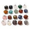 Natural & Synthetic Mixed Gemstone Pumpkin Charms with Platinum Tone Brass Bails G-C158-06P-1