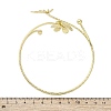Flower Alloy Arm Cuff Bangles for Girl Women AJEW-A063-01G-G-5