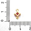Brass Cubic Zirconia Rhombus Connector Charms KK-F894-12G-03-3