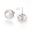 Brass Stud Earrings EJEW-E252-07-3