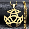 201 Stainless Steel Viking Triquetra Knot Pendant Necklaces NJEW-H065-06G-1