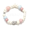 Porcelain Beads & Synthetic Howlite Beads Stretch Bracelets for Women BJEW-D307-02A-2