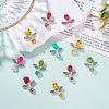 Skull Angel Synthetic Turquoise & Glass Pendants PALLOY-TAC0115-5