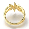Rack Plating Crown Brass Clear Cubic Zirconia Open Cuff Rings RJEW-S411-05G-3