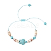 2Pcs Starfish and Turtle Synthetic Turquoise Beads Braided Bead Bracelets BJEW-JB11883-3