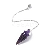 Natural Amethyst Pointed Dowsing Pendulums AJEW-B020-01P-03-2