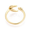 Moon Brass Shell Cuff Rings Setting KK-T079-23G-3