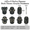 12Pcs 6 Styles Opaque Dark Theme Acrylic Pendants OACR-CJ0002-09-2