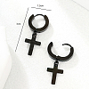 Hip-hop Style 201 Stainless Steel Cross Pendant Hoop Earring for Women UB5113-6