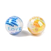 10Pcs Opaque Plating Colours Love Acrylic Beads OACR-S146-03-3