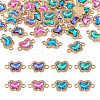 48Pcs 4 Colors Alloy Crystal Rhinestone Connector Charms FIND-SW0001-26-2