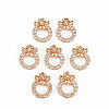 Rack Plating Brass Micro Pave Clear Cubic Zirconia Charms LS-KK-T060-14-RS-1