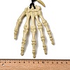 Halloween Resin Skeleton Hand Pendant Polyester Cord Necklaces NJEW-C095-01-5