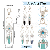10Pcs Woven Net/Web with Feather Alloy Pendant Decorations HJEW-NB0001-83-2