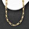304 Stainless Steel Oval Infinity Link Chain Necklaces for Women Men NJEW-K249-20C-G-2