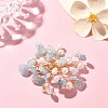 Natural Aquamarine Chips & Pearl Beaded Flower Brooch Pin JEWB-BR00098-04-2