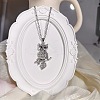 Vintage Alloy Crystal Rhinestone Owl Pendant Necklaces WU5085-7
