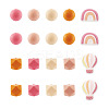 50Pcs 10 Style Food Grade Eco-Friendly Silicone Beads SIL-BT0001-03-1