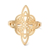 304 Stainless Steel Witch Knot Open Cuff Rings for Women AJEW-U005-01G-2