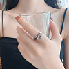 Cross 925 Sterling Silver Adjustable Finger Rings for Women FS-WG7B509-01-3