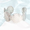 Ocean 304 Stainless Steel Shell Shape Open Cuff Bangles for Women AJEW-P127-28P-2