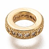 Brass Micro Pave Clear Cubic Zirconia Charms ZIRC-B002-41-01G-2