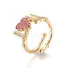 Adjustable Brass Micro Pave Cubic Zirconia Finger Rings RJEW-L086-01-4