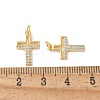 Brass Micro Pave Clear Cubic Zirconia Pendants KK-Q031-35G-03-3