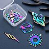 8Pcs 4 Style Ion Plating(IP) 201 Stainless Steel Pendants STAS-LS0001-66MC-5