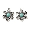Tibetan Style Alloy & Acrylic Pendants FIND-B058-04AS-01-1