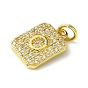 Rack Plating Brass Micro Pave Clear Cubic Zirconia Charms KK-G501-01O-G-2