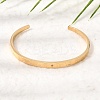 304 Stainless Steel Micro Pave Clear Cubic Zirconia Roman Numerals Open Cuff Bangles for Women SA-CBAC920-09G-1