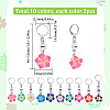 Polymer Clay Flower Pendant Locking Stitch Markers HJEW-SC00068-2