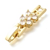 Brass Micro Pave Clear Cubic Zirconia Fold Over Clasps KK-Q043-21G-2