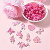Breast Cancer Pink Awareness Ribbon Theme Alloy Enamel Pendants & Acrylic & Polymer Clay Beads Finding Kits DIY-YW0016-34-5